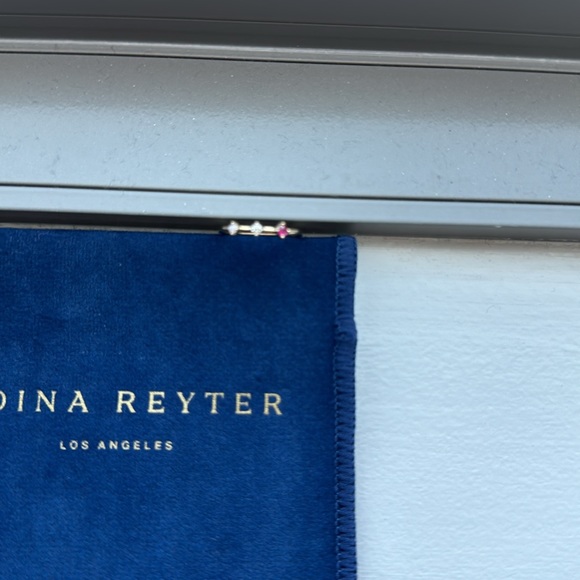 New Adina Reyter 3 Ruby diamond opal stacking ring size 5 solid 14k yellow gold - Picture 3 of 7